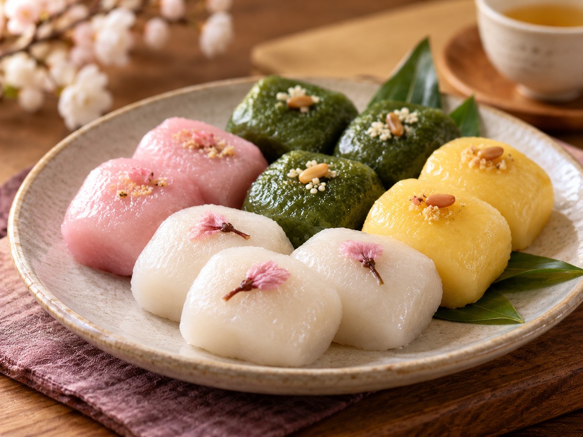 Sweet Rice Cake Tteok plated food photograph